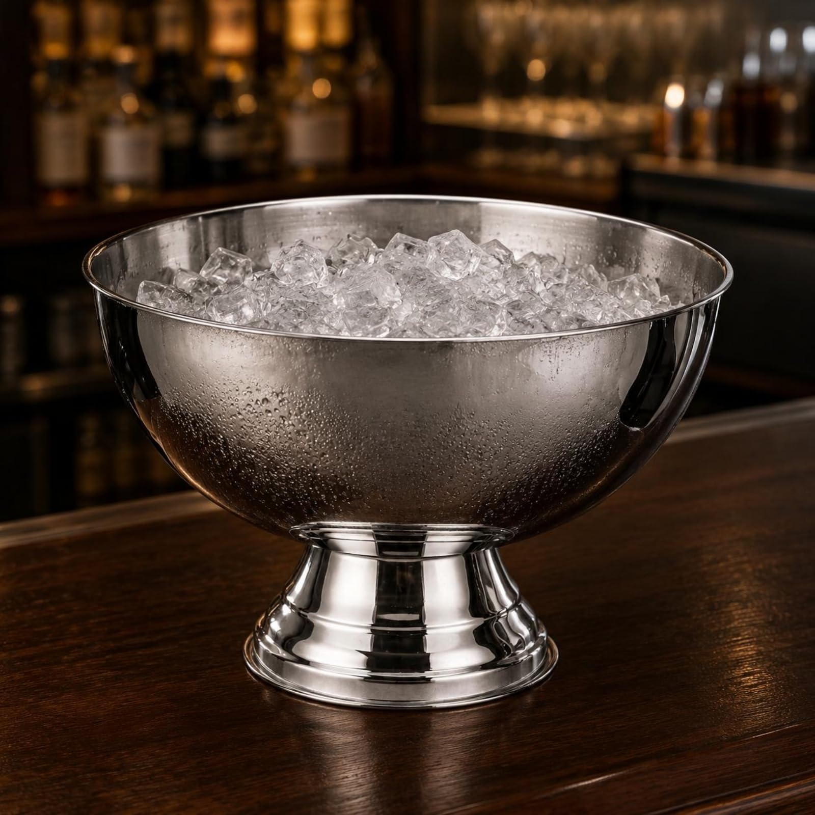 Secchiello per Champagne Secchiello Ghiaccio Ciotola Vino Birra in Acciaio Inox Struttura Robusta Base Pedestallo Stabilità Elegante Adatto per Banchetti Matrimoni Compleanni, Oro Rosa