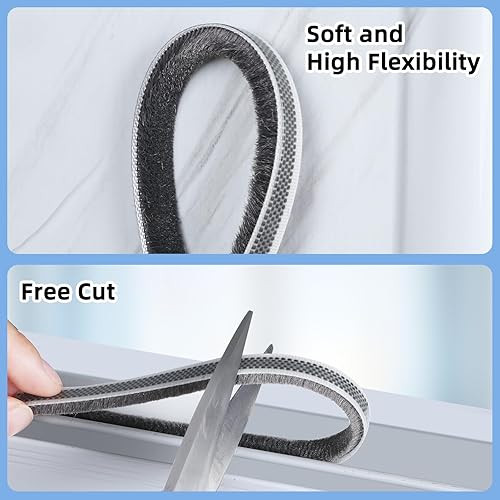 Miniatura 4 de Tira de sellado de alta viscosidad para ventanas corredizas (0.9 x 0.4 x 32.8 pies), amortiguador amortiguador de impactos y reducción de ruido,