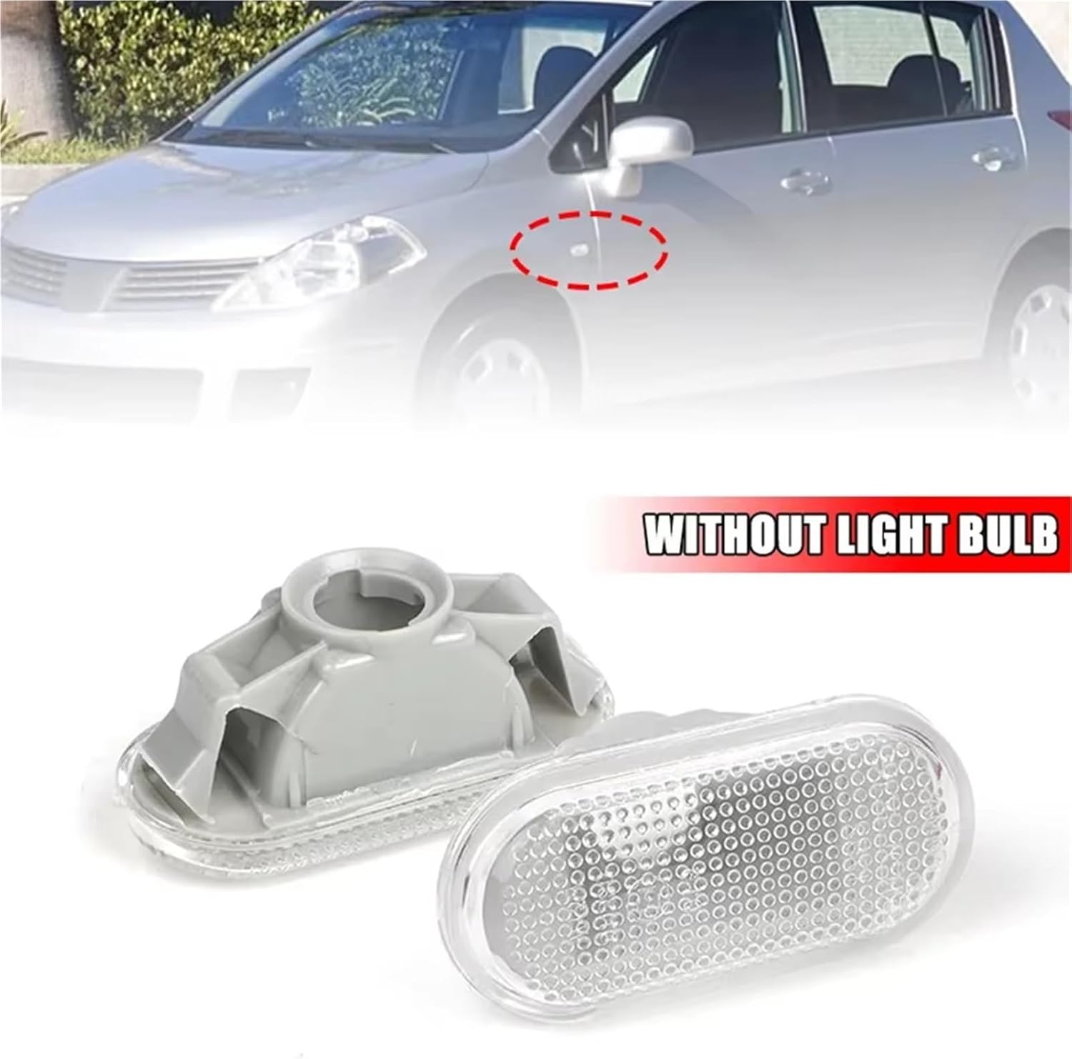 Car Side Marker Light Indicator Shell No Bulbs Turn Signal Lamp for Nissan for Versa for Qashqai for Tiida for Pathfinder 26160-AX00A Turn Signal Light