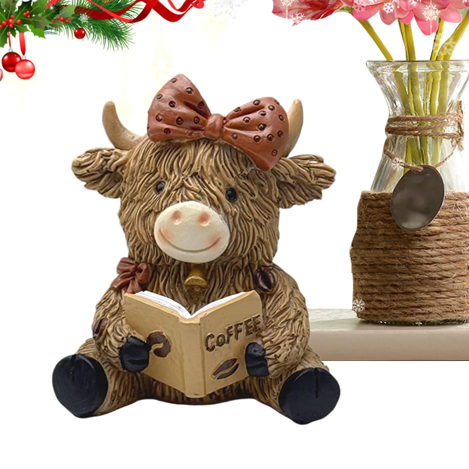 Figurine de vache en résine pour égayer un meuble vide et personnaliser votre salon