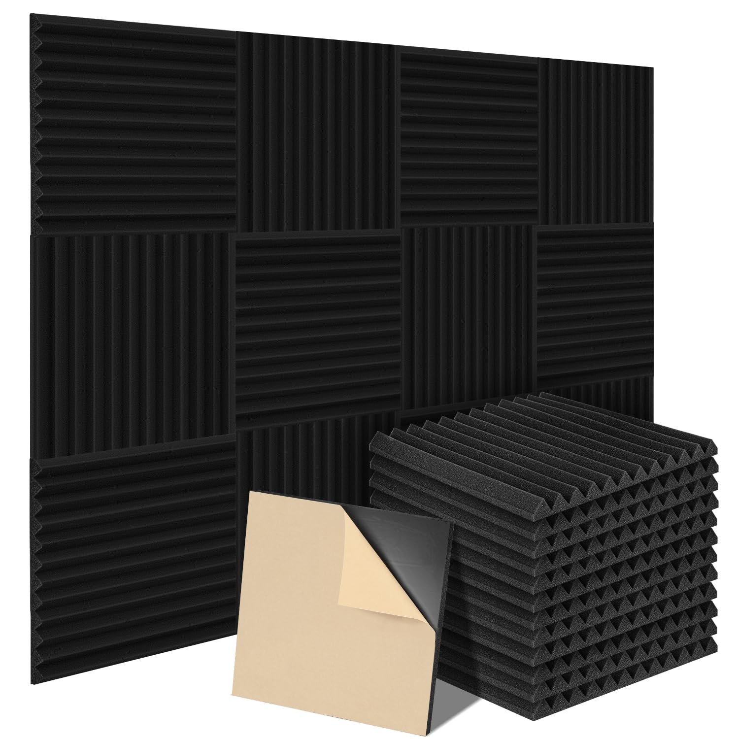 Amazon.com: Aukivon 12 Pack Acoustic Panels Sound Absorbing Self ...