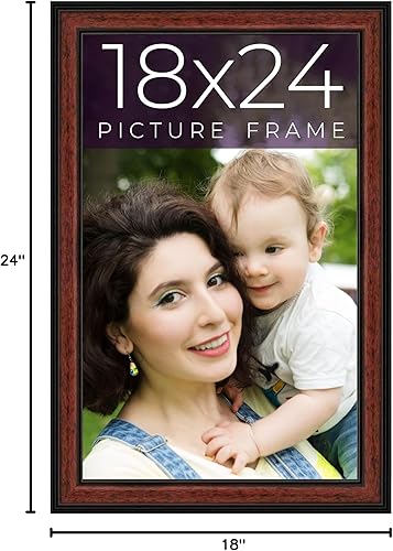 Miniatura 9 de Marco ejecutivo de madera maciza marrón ejecutivo de 18 x 24 pulgadas de ancho de 1.25 pulgadas Profundidad interior de 0.5 pulgadas Marco de