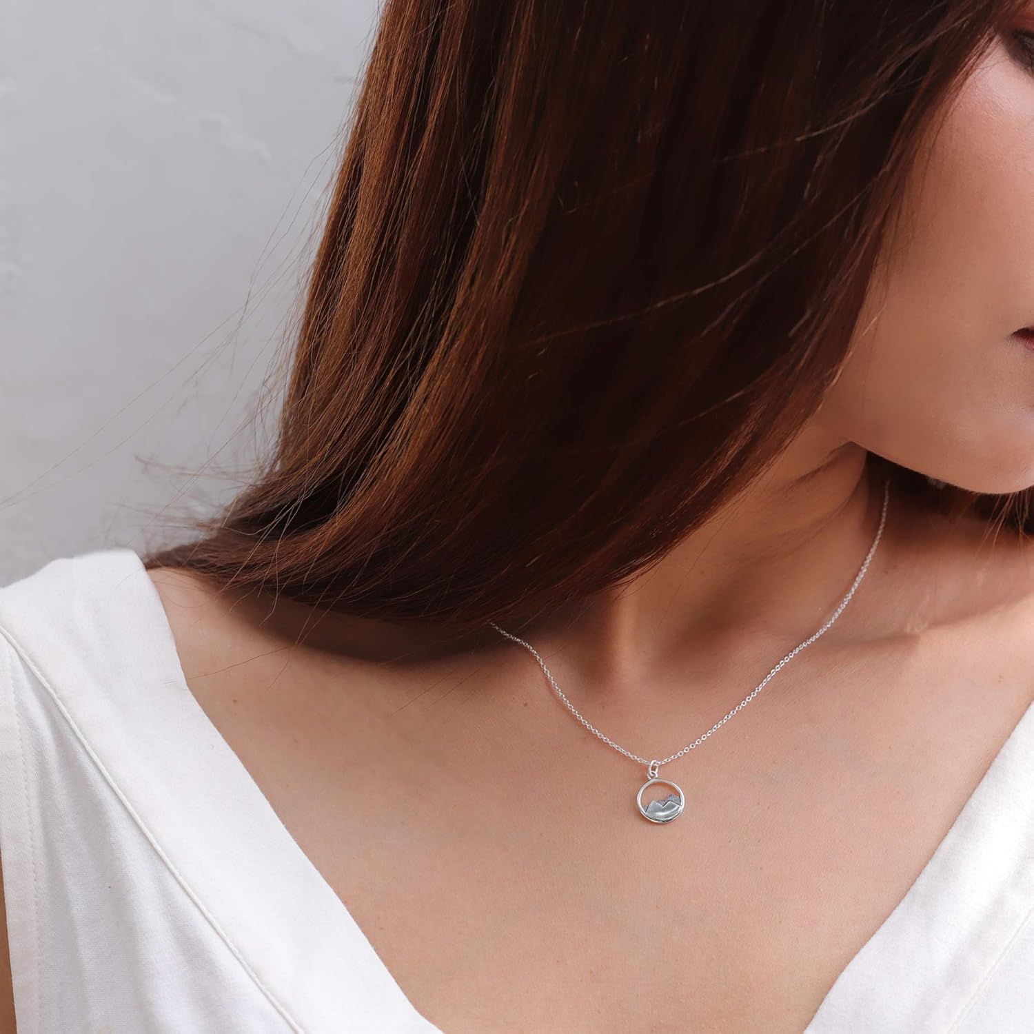 Boma Jewelry Sterling Silver Mountain Range Peak Circle Pendant Necklace, 18 Inches - Image 2