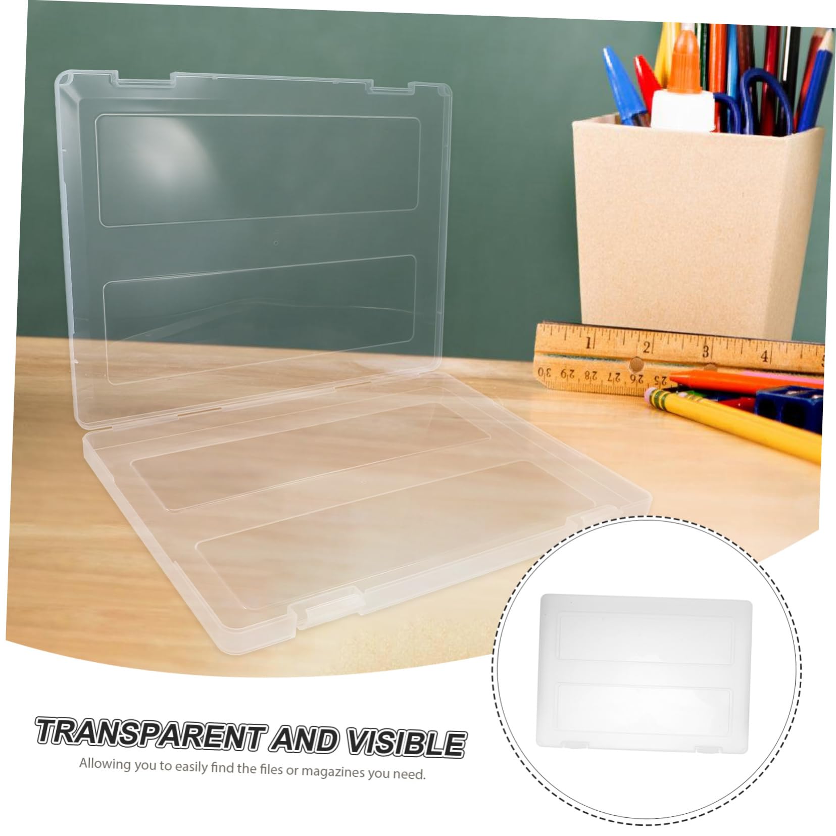 Homoyoyo 4pezzi Scatola Portaoggetti Trasparente Scatola Di Archiviazione in Pp Per File Documenti Riviste Protezione in Plastica Resistente All Usura