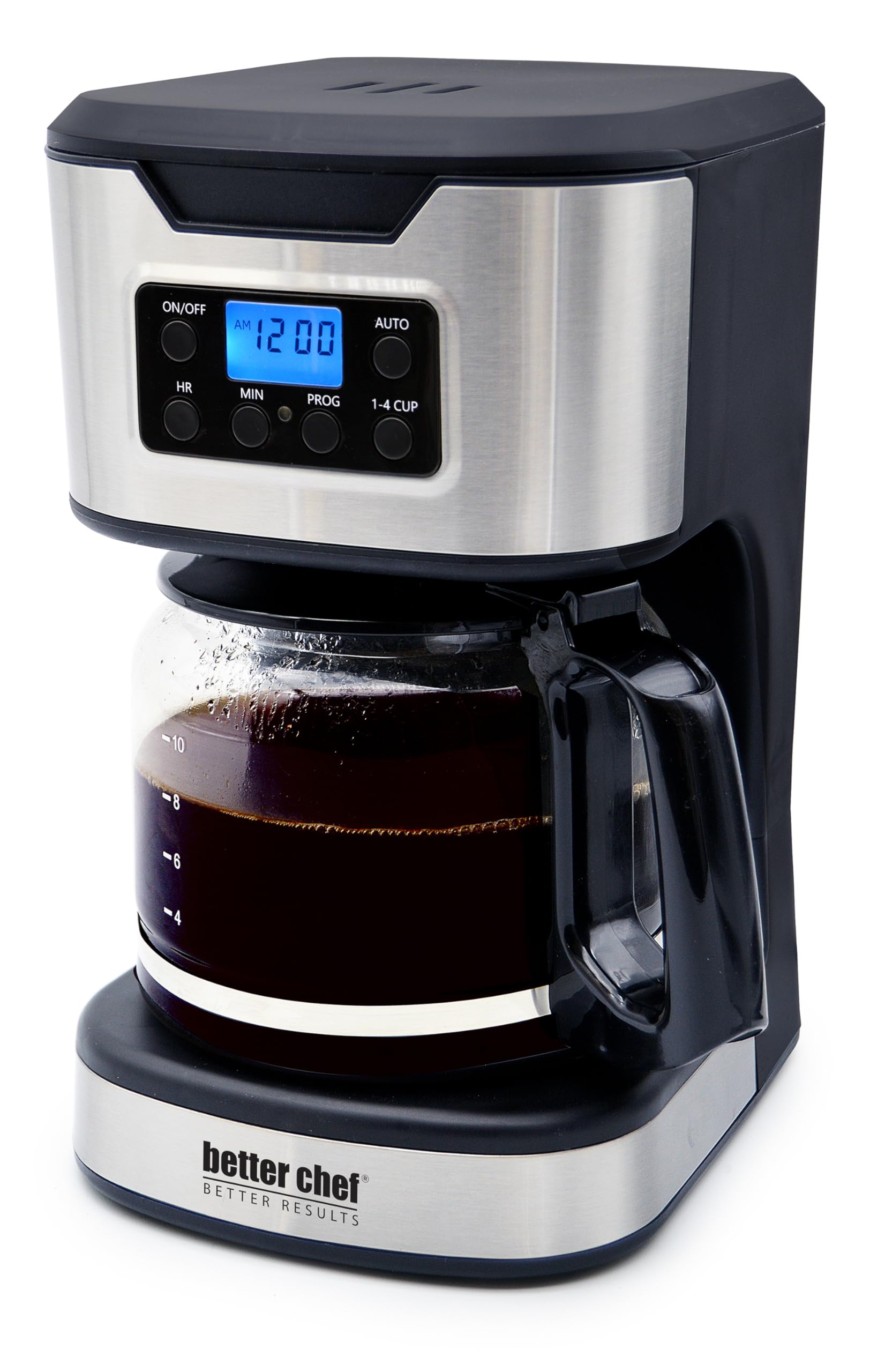 Better Chef Programmable 12-Cup Coffee Maker | 1-4 Cup Setting | Auto-Pause to Serve | 2hr Keep Warm