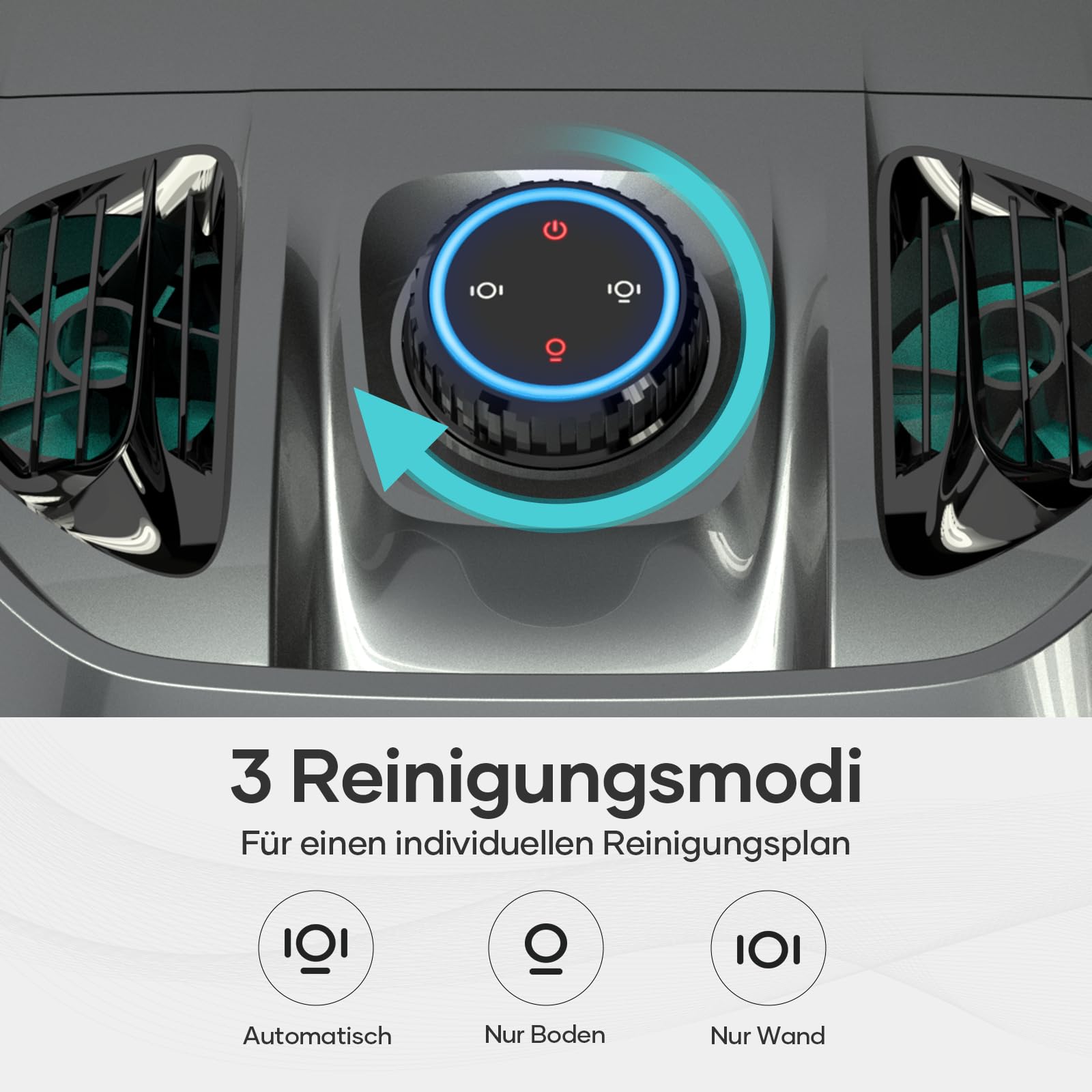 AIPER Poolroboter Boden und Wand, Quad-Motorensystem, WavePath Navigationstechnologie, 3 Reinigungsmodi, Wandklettern Poolroboter Ideal für Pool bis zu 150㎡(Generalüberholt)