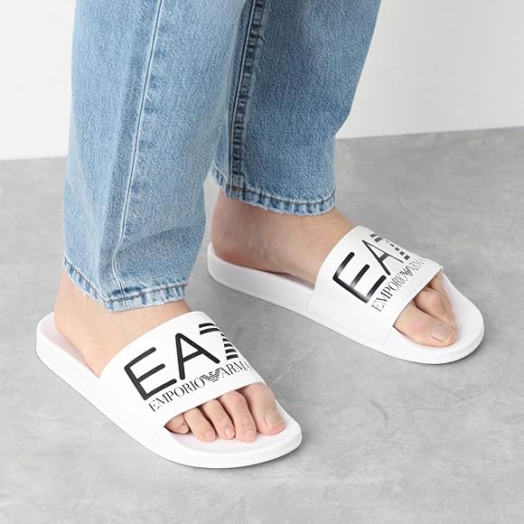 エンポリオ アルマーニ ロゴ サンダル 41 ホワイト