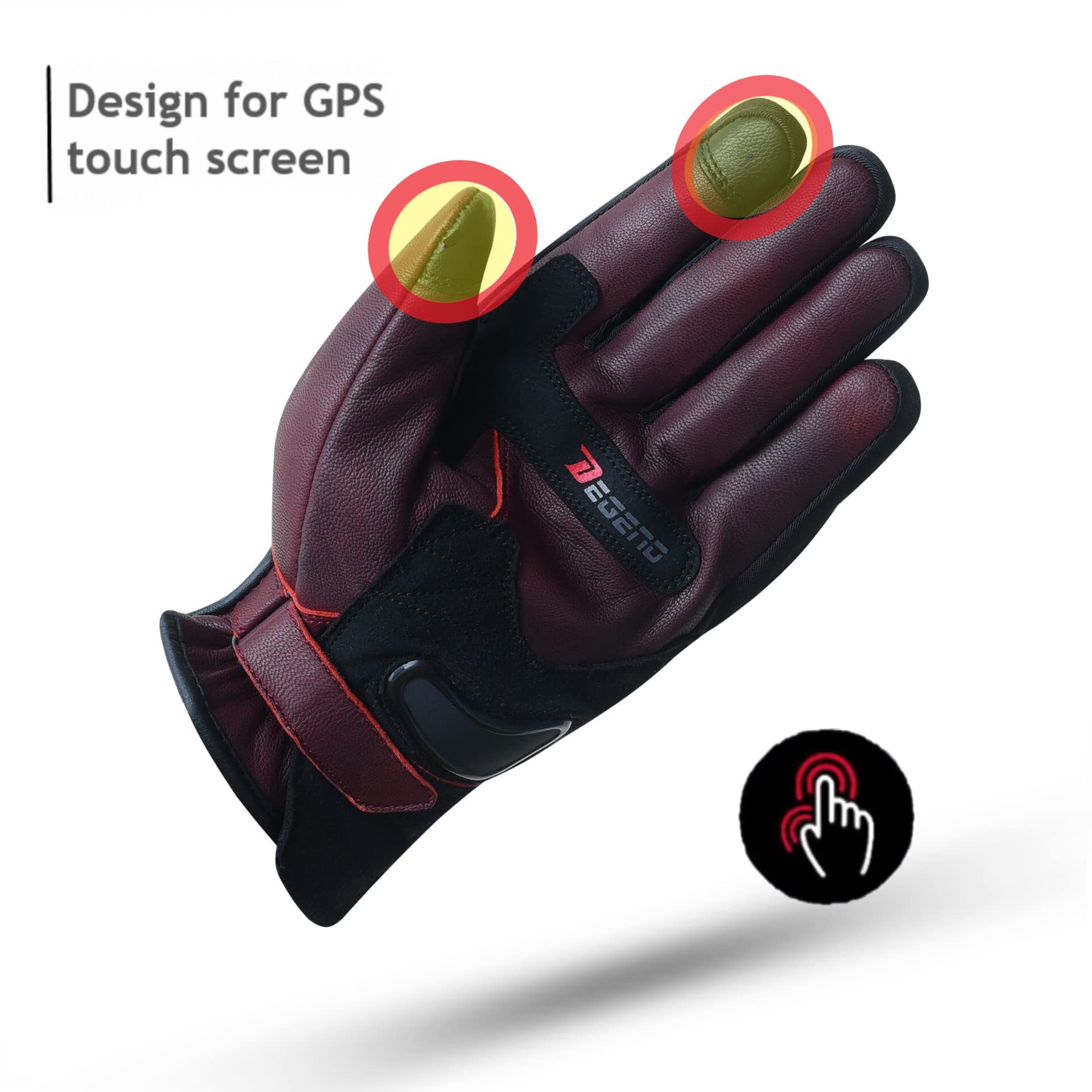 Indus Lady | Gant Moto d'hiver pour Femme en Cuir Imperméable et Respirant avec Doublure d'hiver - TPU Protection des Doigts - Homologué CE - Accessoires Moto