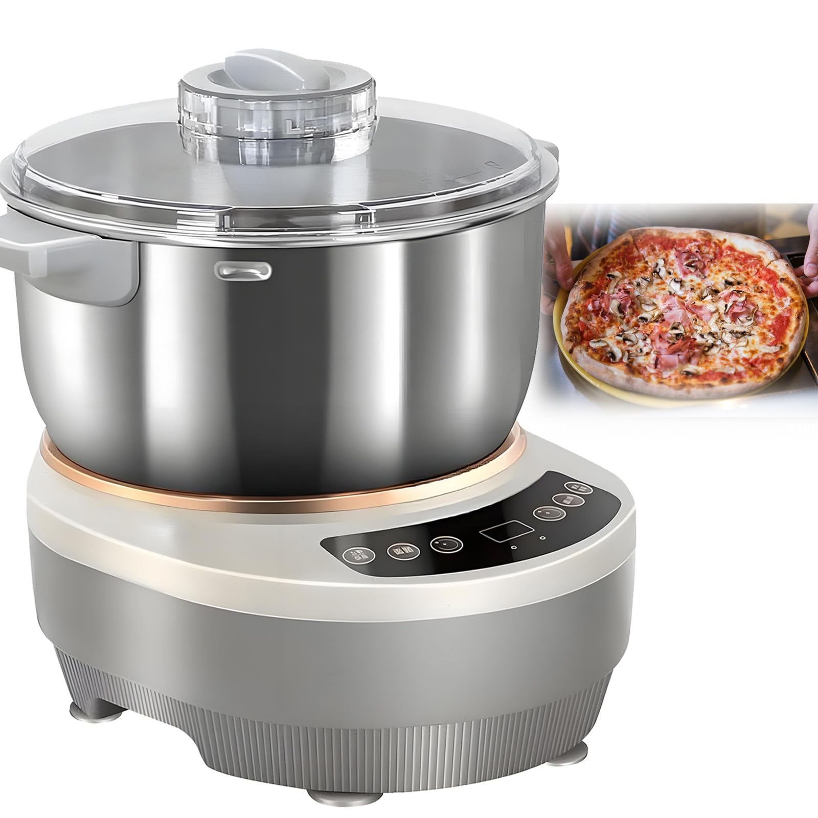 Amasadora De Diseño Dividido, Amasadora Automática, Gran Capacidad, Temporizador Microcomputarizado De Acero Inoxidable 304, para Repostería Casera 5L