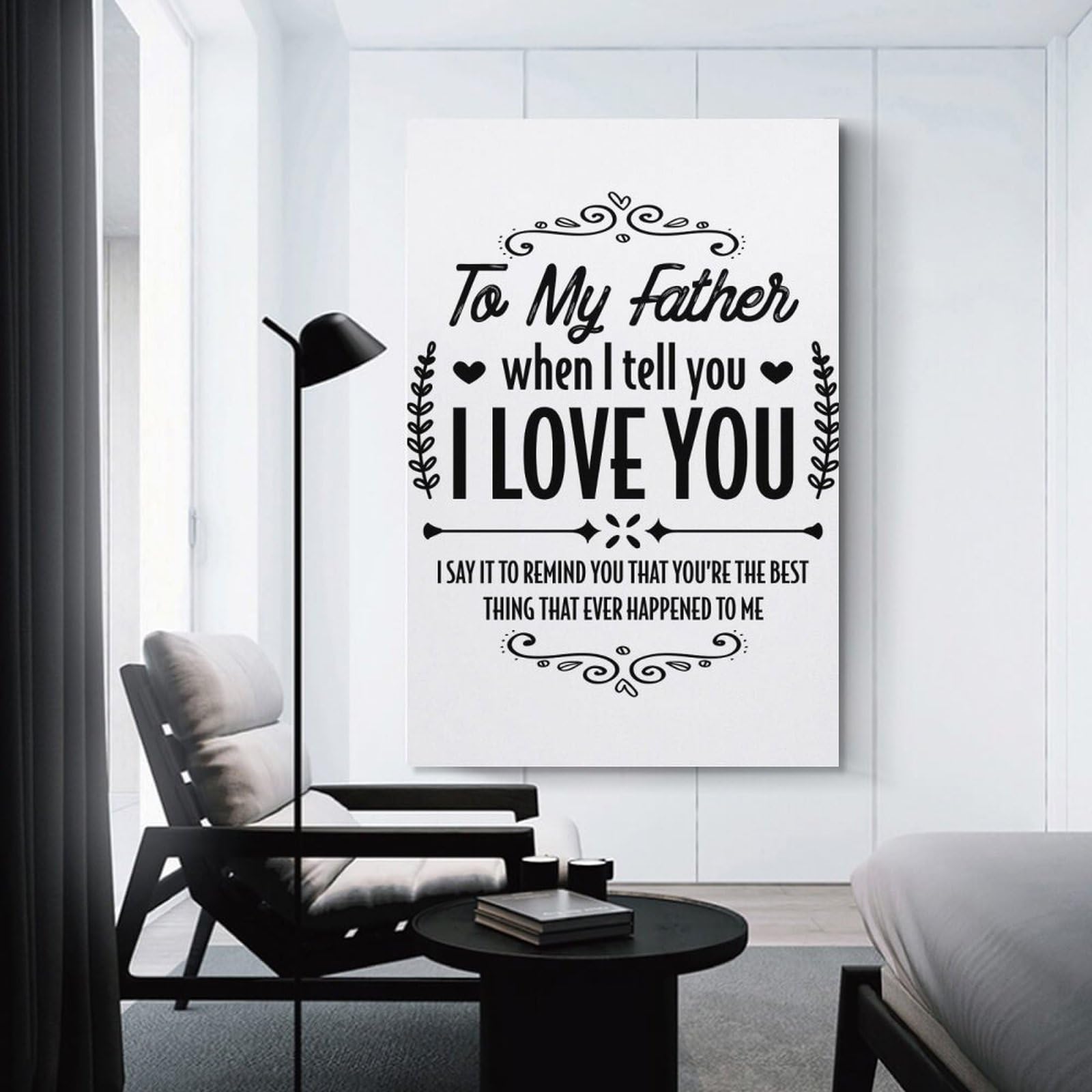 Junmoney Canvas Art Print Father Best Thing Ever, 12x18inch(30x45cm), for Office, Study Or Home Workspace, Decorative Artwork for Productive Spaces