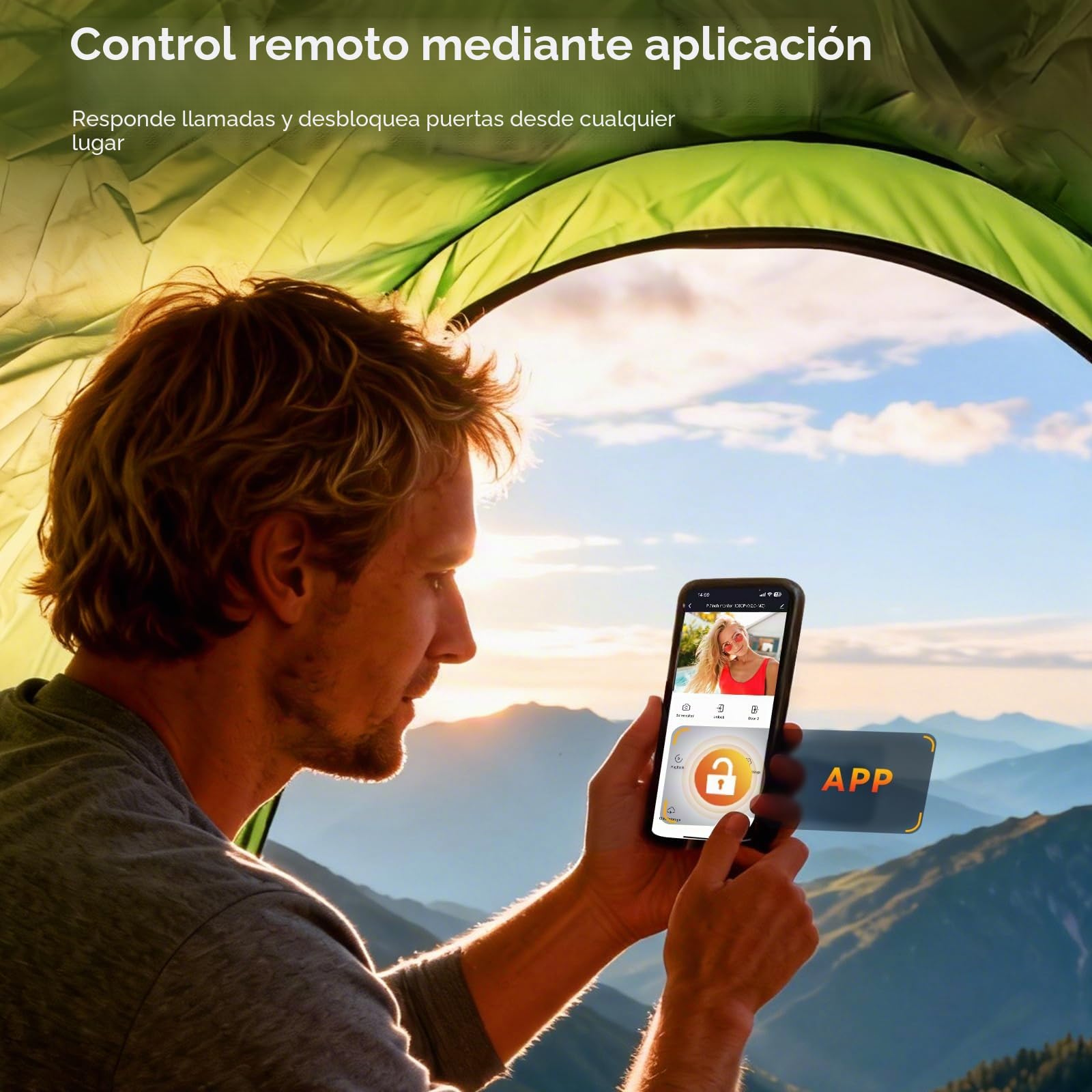 TMEZON Videoportero WiFi 2 Hilos,Timbre Video Sistema Intercomunicador,Pantalla táctil IP de 7",Timbre Metálico de 1080P con Cámara,detección de Movimiento Humano,Desbloqueo por App/Tarjeta RFID