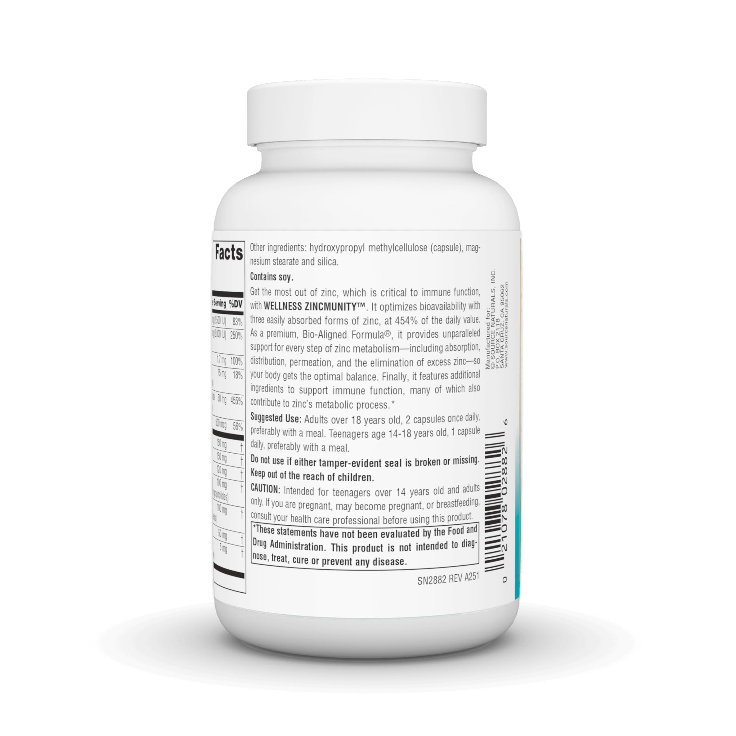 Source Naturals Wellness ZincMunity, 50 mg Zinc - 120 Vegetarian Capsules — Amazon image 3
