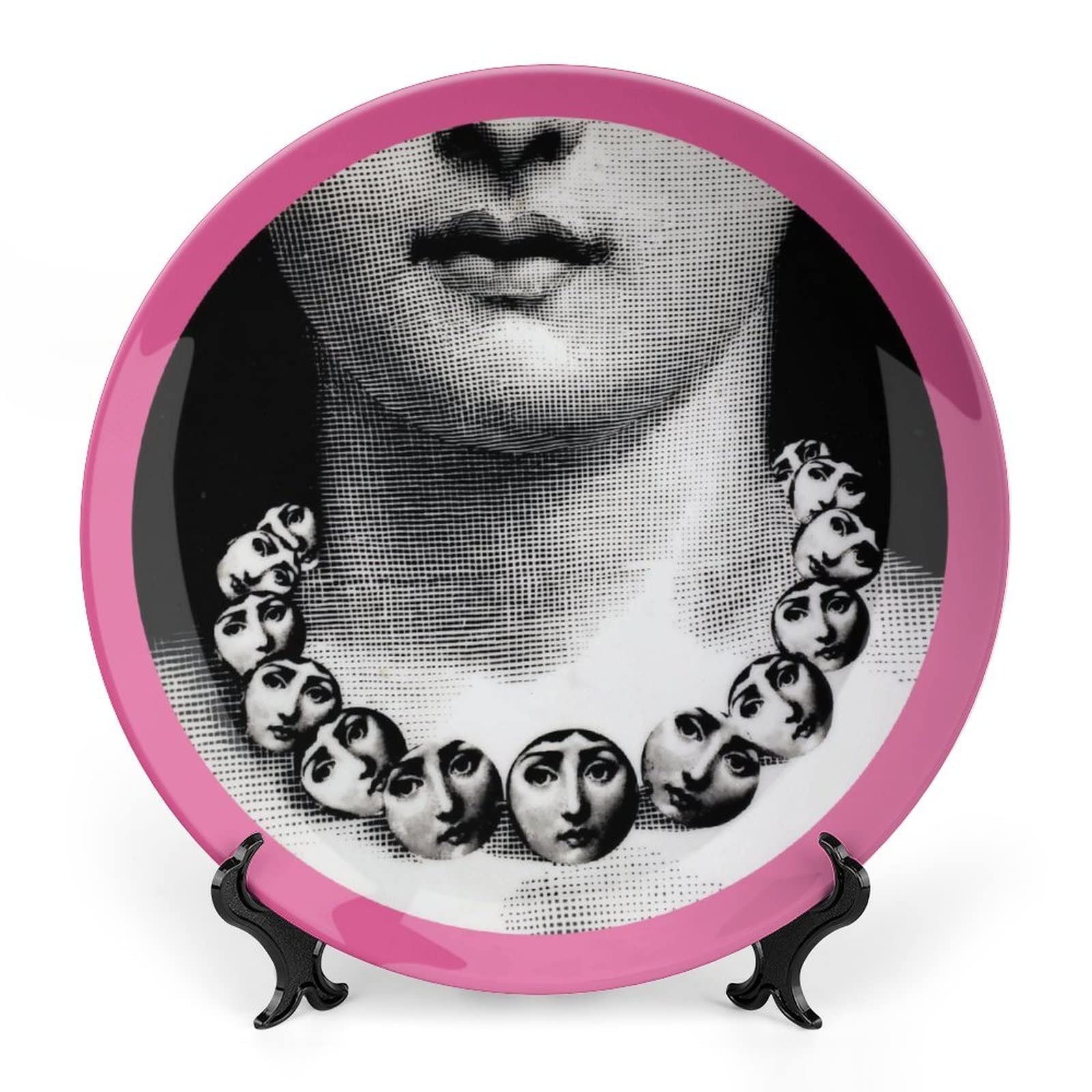 Lina Cavalieri - Piatto decorativo Fornase, da appendere alla parete, con trucco viso, con staffa e gancio speciale a molla, stile 29, 25,4 cm