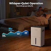 Vista 7 de 1500 Sq.ft Dehumidifier for Basement, PLUSCENT Max 21 Pint/Day Dehumidifiers for Home, Large Room, Bedroom with Drain Hose, Smart Humidity Control &