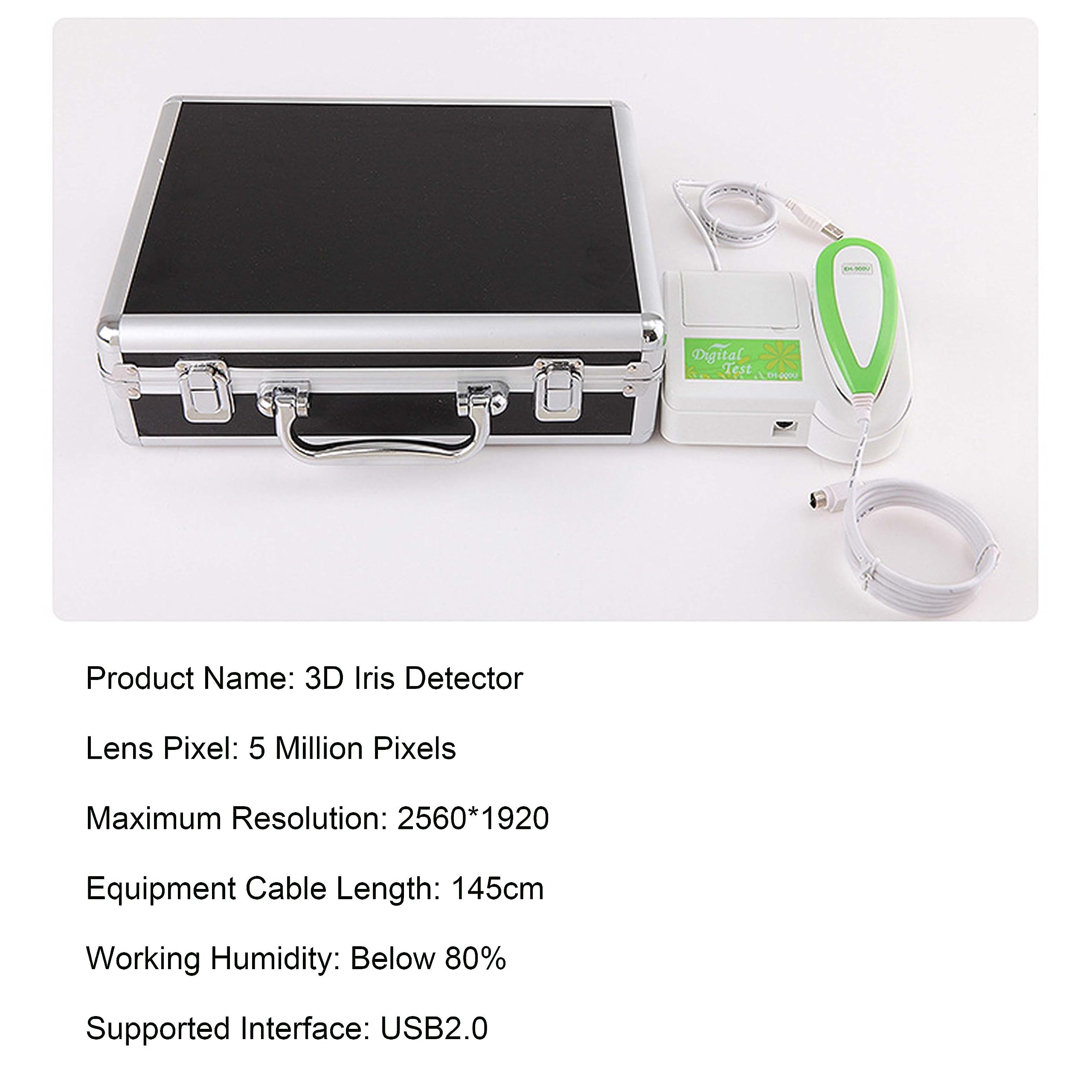 Kamera Do Analizy Tęczówki,Analizator Tęczówki, Kamera Irydologiczna Z Analizatorem Tęczówki 5,0 Mp USB,5,0 M Pikseli, Lewa/Prawa Lampa Z Analizatorem/Kamera Analityczna Do Irydologii