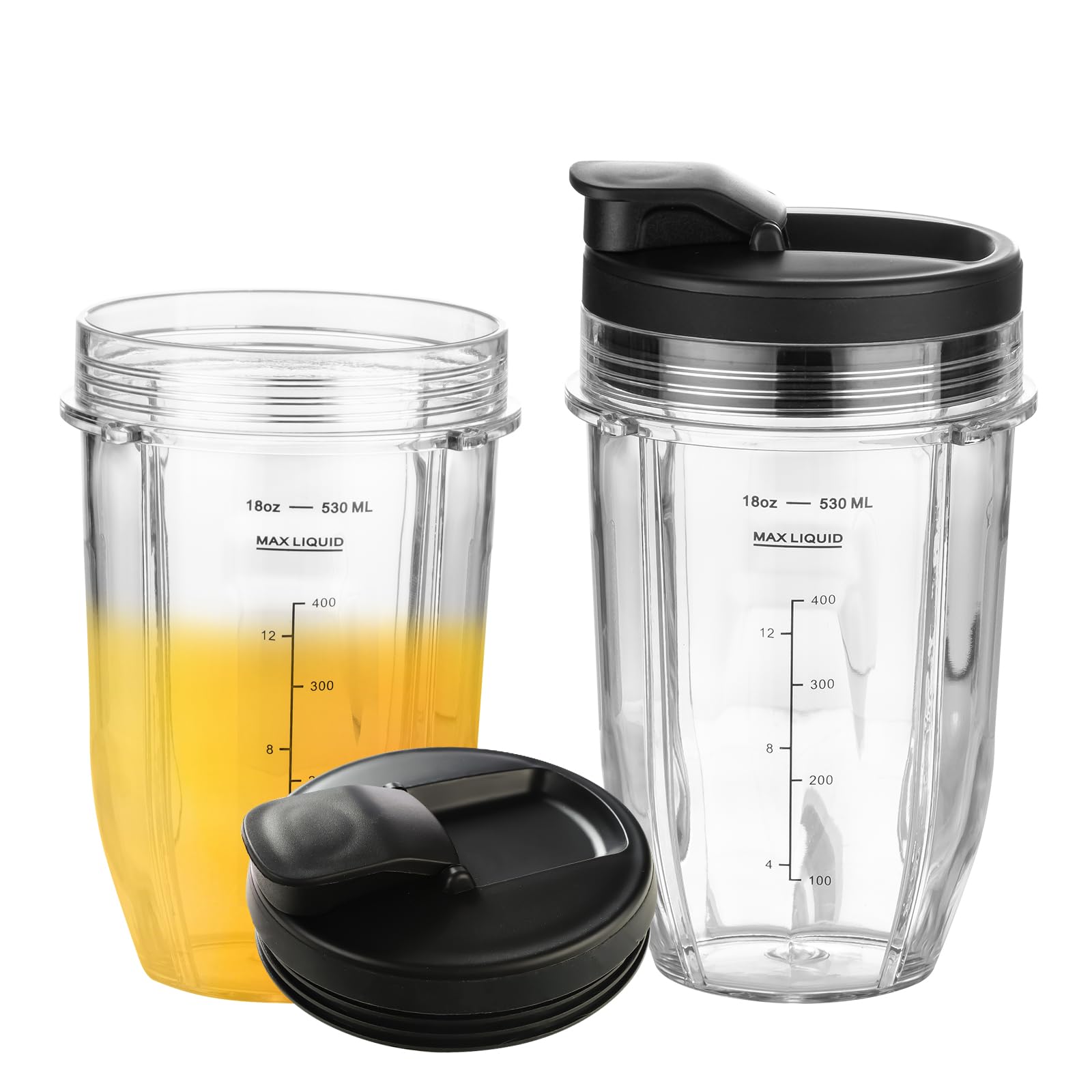 Replacement Nutri Ninja Blender Cups with Sip & Seal Lids, Compatible with BL450 BL456 BL480 BL482 BL640 BL642 BL682 BN401 BN751 BN801 Foodi SS101 SS151 SS351 SS401, 2-Pack (18oz-2Pack)