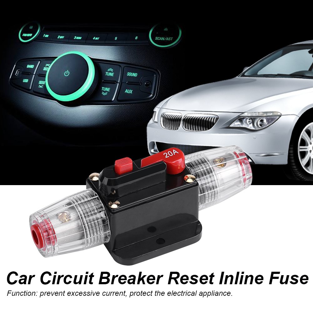 auto Fusibile Holder Automatico 12V-24V DC Inline interruttore Interruttore di Reset Manuale e Protezione Audio Solar Inverter System (30A