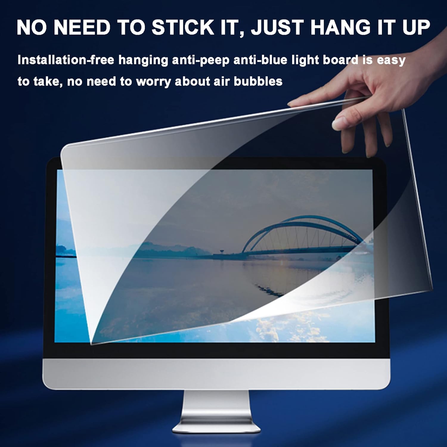 22-27 Inch Computer Privacy Screen Filter, Anti-Scratch Universal Monitor Frame Hanging Type Removable Privacy Shield Anti Glare Eye Protection Monitor Baffle / 23Inch/524x306mm