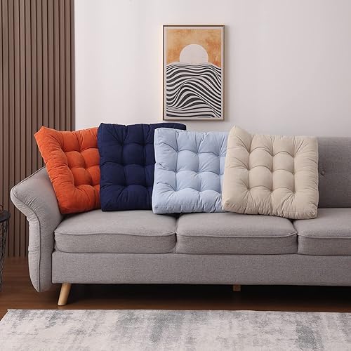 Miniatura 5 de Tiita Cojines cuadrados para exteriores, cojín grueso para asiento de adultos en el suelo, yoga, meditación, sala de estar, balcón, oficina,