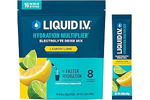Liquid I.V. Electrolyte Drink Mix Packets: Lemon Lime Base Powder for Enhanced Hydration (16 Servings)