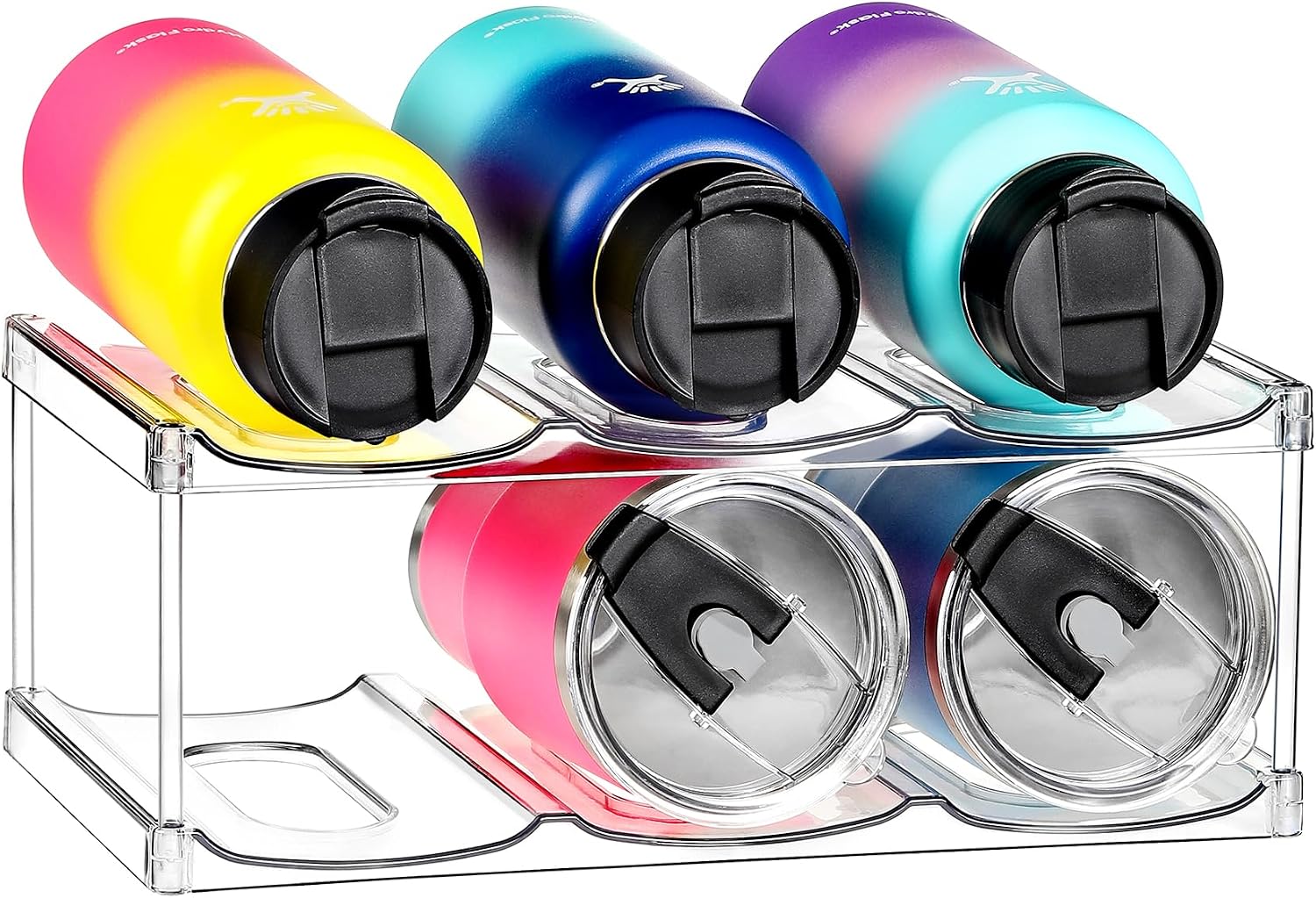 Stackable 2-Tier Water Bottle and Tumbler Organizer