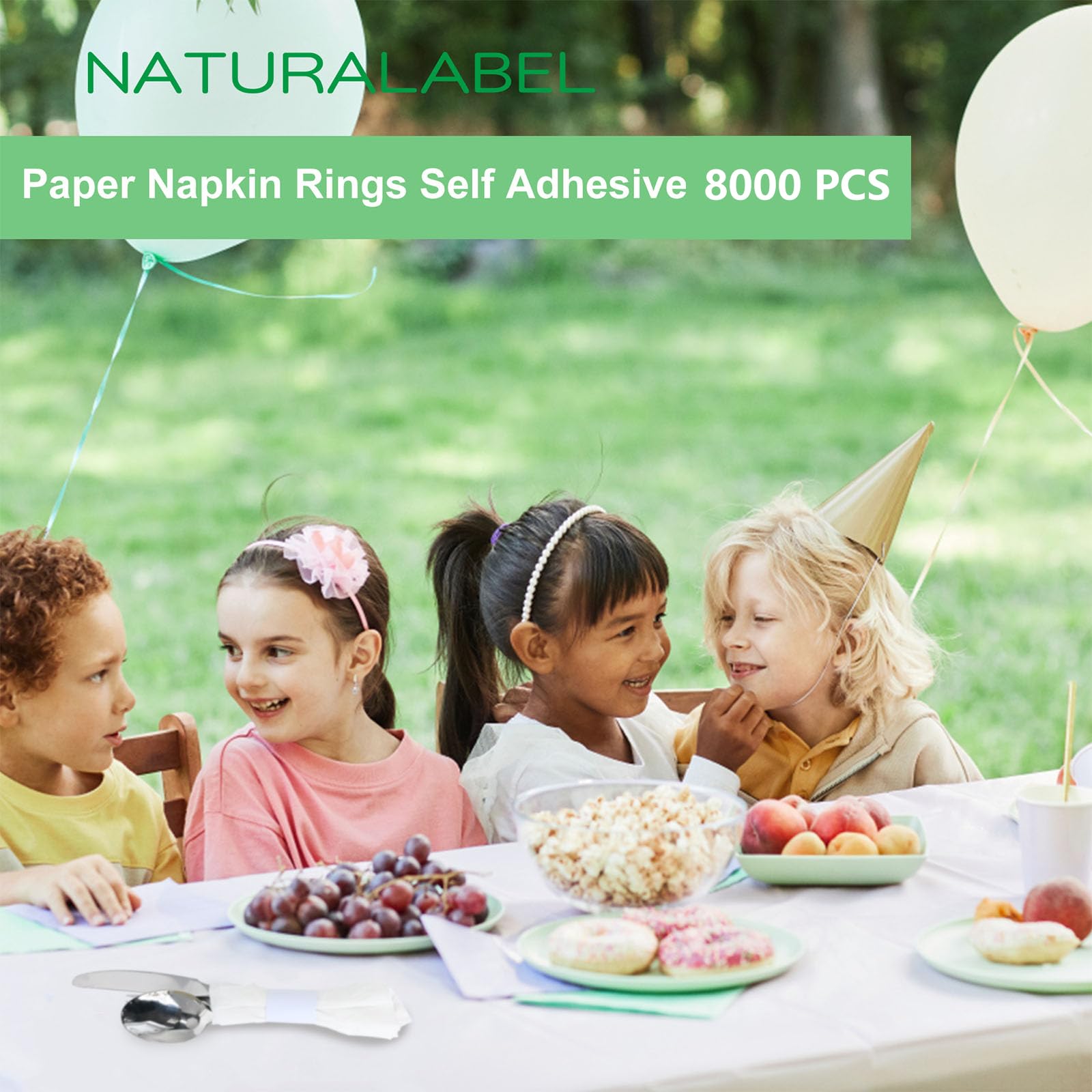 NATURALABEL 8000 servilleteros de papel a granel para pequeñas empresas, restaurantes, eventos, servilleteros autoadhesivos, paquete de 4 cajas, 2000 por caja (blanco)