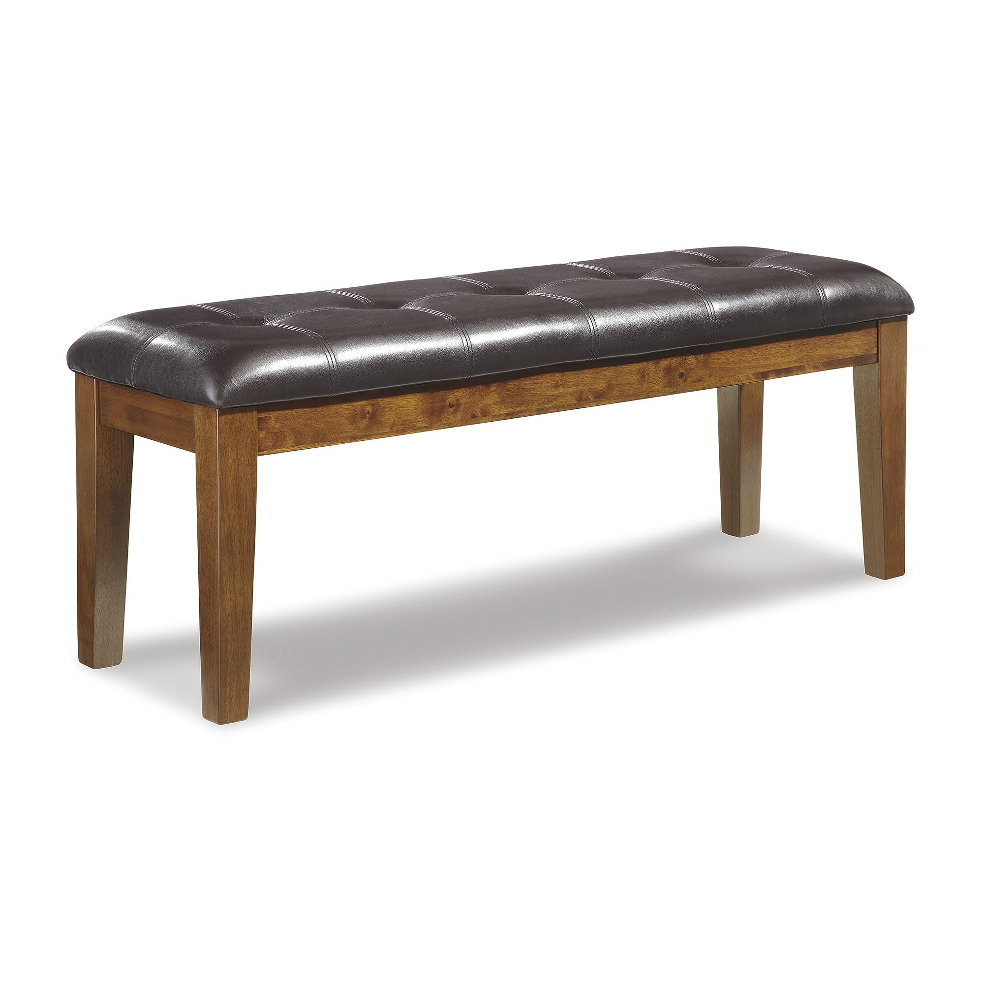 Signature Design by Ashley Ralene Tufted Upholstered Dining Room Bench, Medium Brown