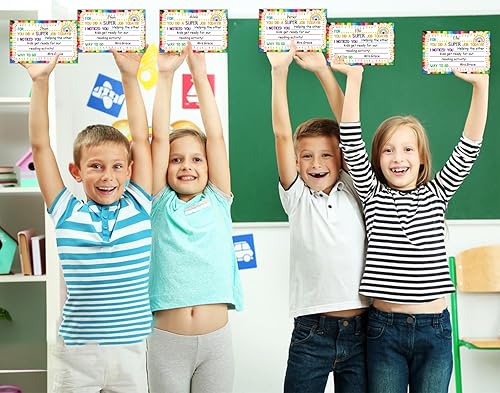 Miniatura 3 de PETCEE 50 tarjetas de buen comportamiento, tarjetas de incentivo para el aula para enviar notas de maestros a casa a los padres, correo feliz de