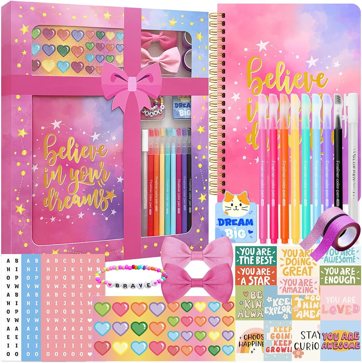 DIY Journal Kit for Girls - Arts & Crafts Gifts for Girls 8 9 10 11 12 13 14 Years Old, Scrapbook Diary Supplies Set, Tween Teen Girl Trendy Stuff - Gifts for Girls 8-12 Deals