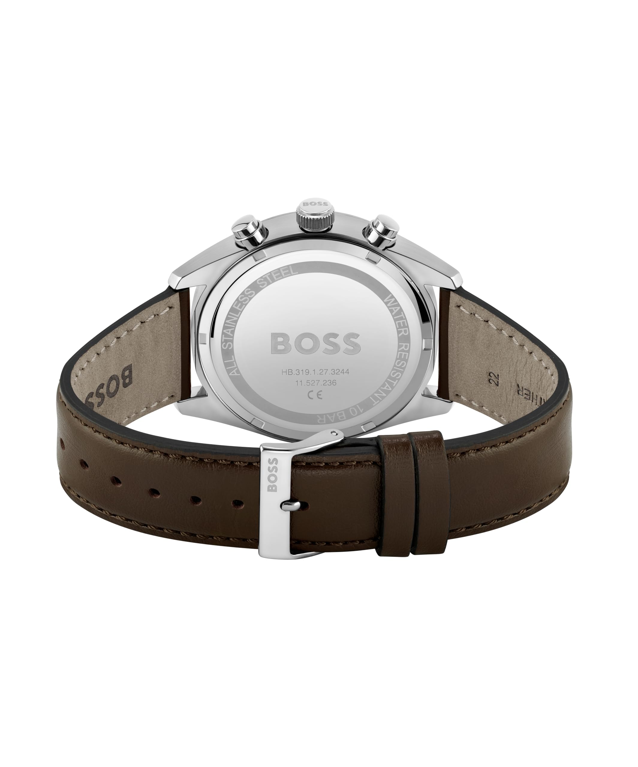 BOSS Reloj Cronógrafo de Cuarzo para Hombre 44mm Colección Champion con Pulsera de Acero Inoxidable o de Cuero, Función de Fecha, 3 Subdiales, Resistencia al Agua 10ATM