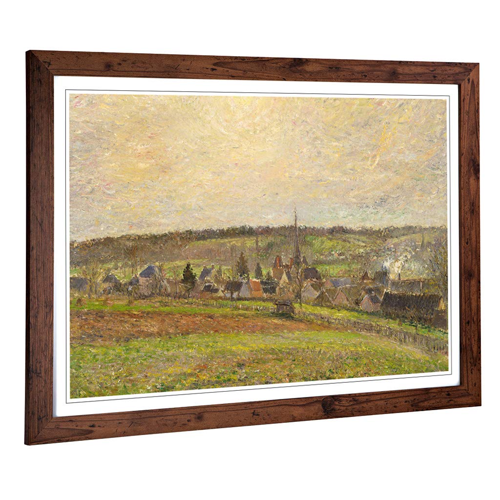 Big Box Art Framed Print of Camille Pissaro French Countryside Design | Wall Art Picture | Home Decor for Kitchen, Living Room, Bedroom, Hallway, Walnut, A2 / 24.5x18 Inch / 62x45cm