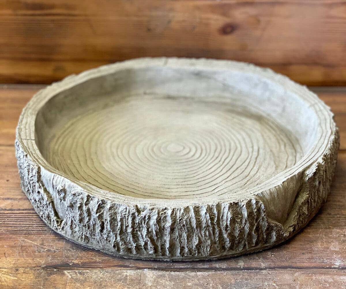 J and L Stone Ornaments GARDEN LOG BIRD BATH TOP ONLY / FEEDER / BOWL / REPLACEMENT DISH ORNAMENT
