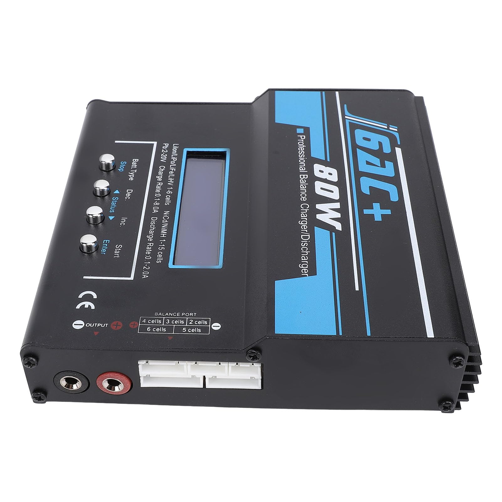 Cargador de Balance Descargador RC Cargador de Batería de Coche 1S-6S Cargador de Batería Lipo con Modos de Carga Versátiles para NiCd NiMH Li Ion Li Po Life LIHV (Enchufe de la
