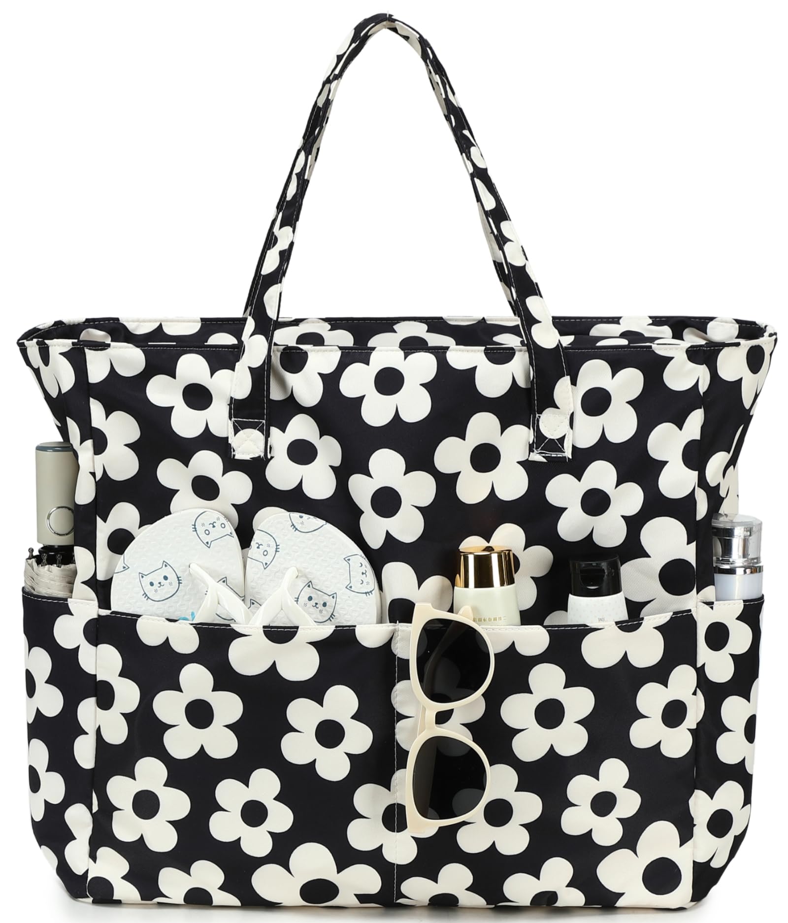 Bluboon Waterproof Beach Tote Pool Bags for Women Ladies Extra Large Carry On Bag With Wet Compartment for Weekender Travel | Waterproof, Extra Large,