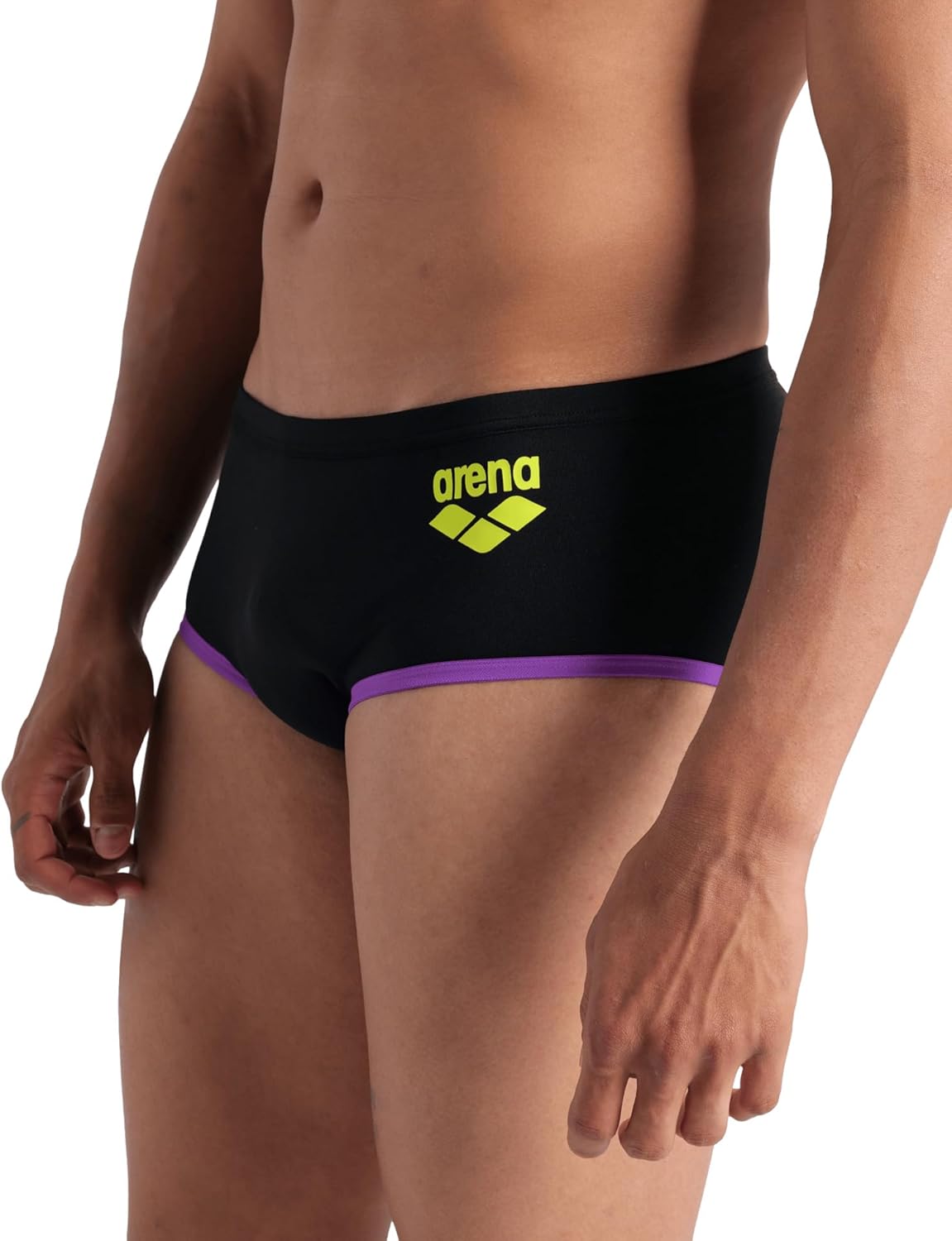 Arena Men's One Big Logo Low-Waist Swim Short Pool Practice Athletic Swimsuit Bottom Pro Swimmer