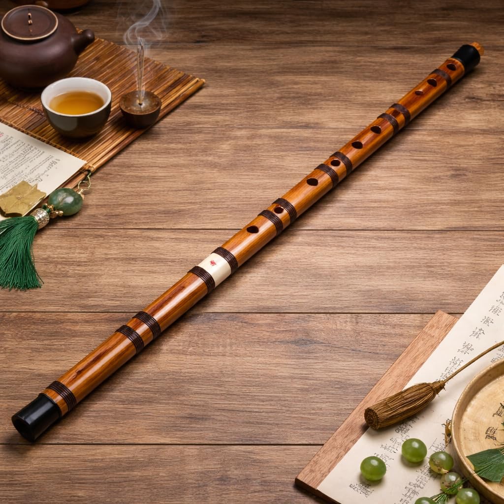 Flûte en bambou, Professionnelle Son clair et riche Dizi clé F pour apprentissage musical, concerts, détente