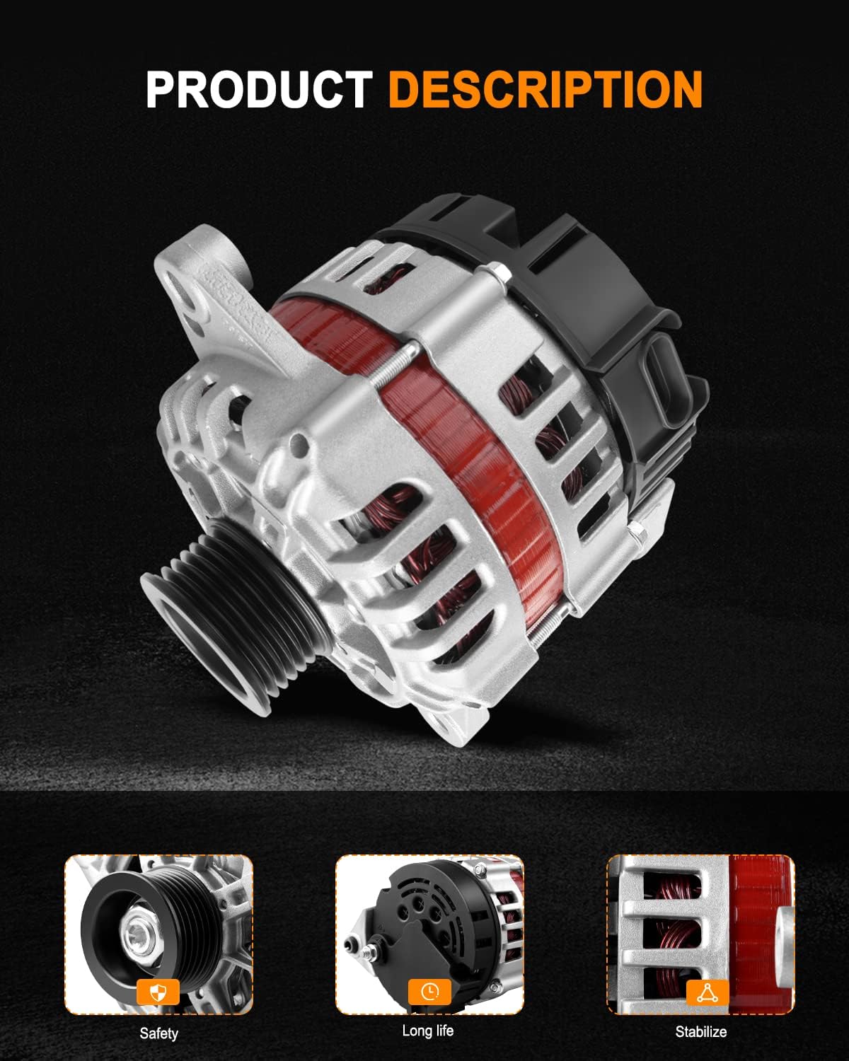 ASAPE High Output Alternator Compatible for Wave 2005-2008 for Aveo 2004-2008 8483