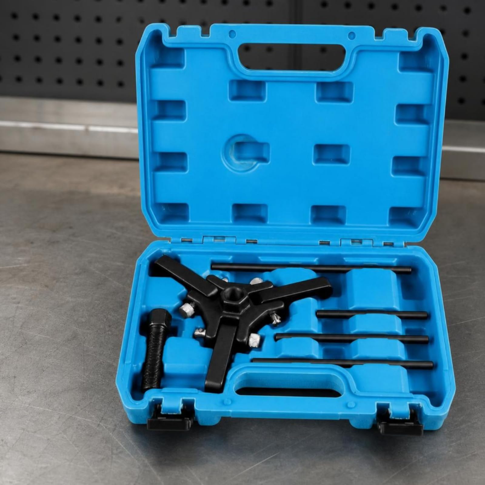 TISHITA Extractor de Polea de Cigüeñal Kit Desmontador Poleas Equilibrador Armónico de Eje con Perno Acero Resistente Estuche Portátil Cierre Seguro Adecuado