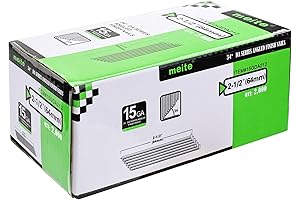 meite 15 Gauge Angled Finish Nails, Perfect for Window Trim, Cabinet Building...