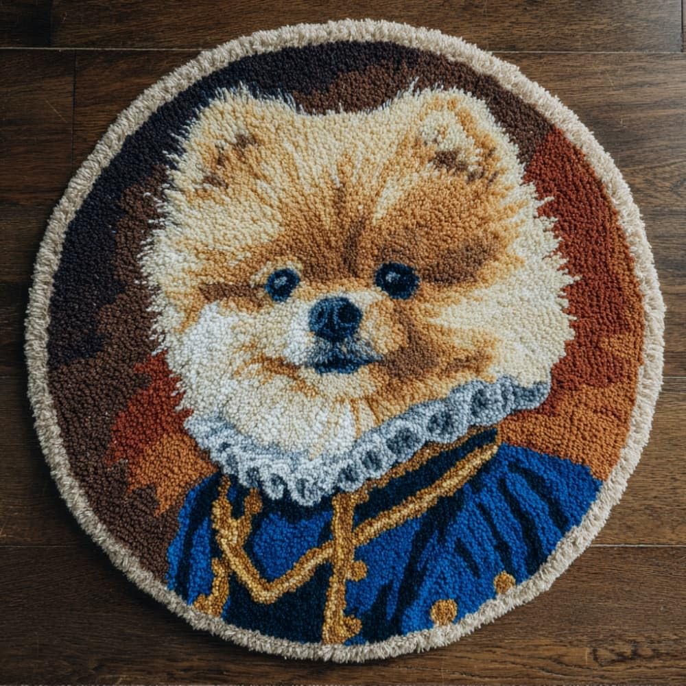 Kitquiver Latch Hook Craft Kit Rug Animal Dog 50X50Cm