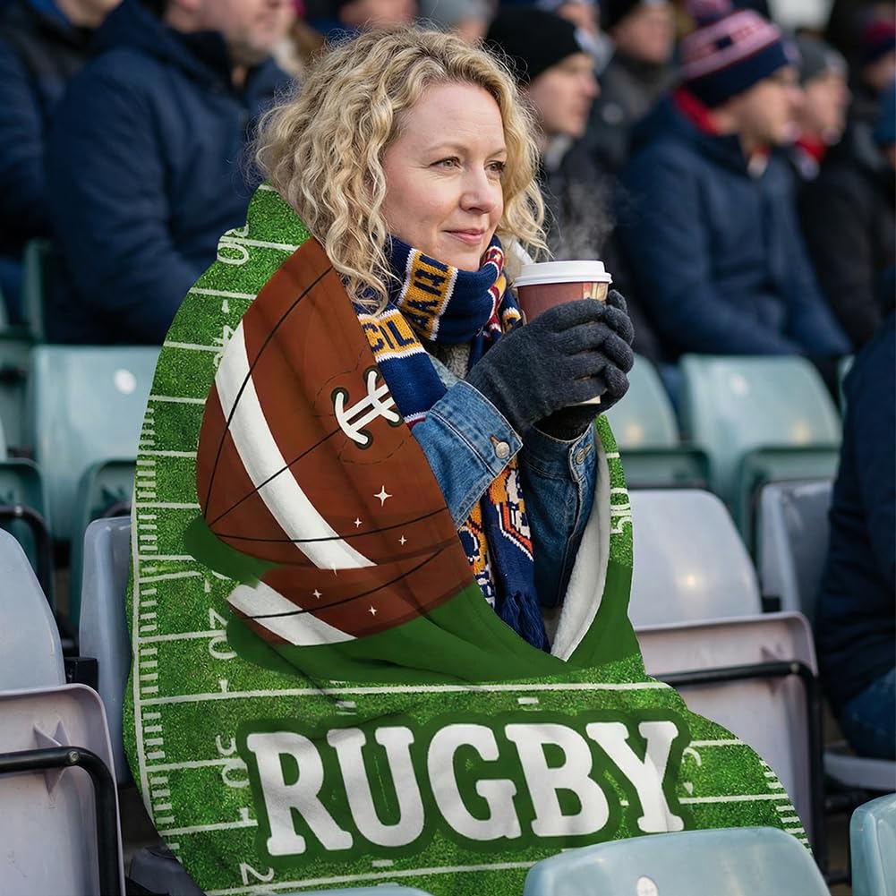 Couverture Rugby Personnalisée Homme Cadeau Entraîneur Football Anniversaire