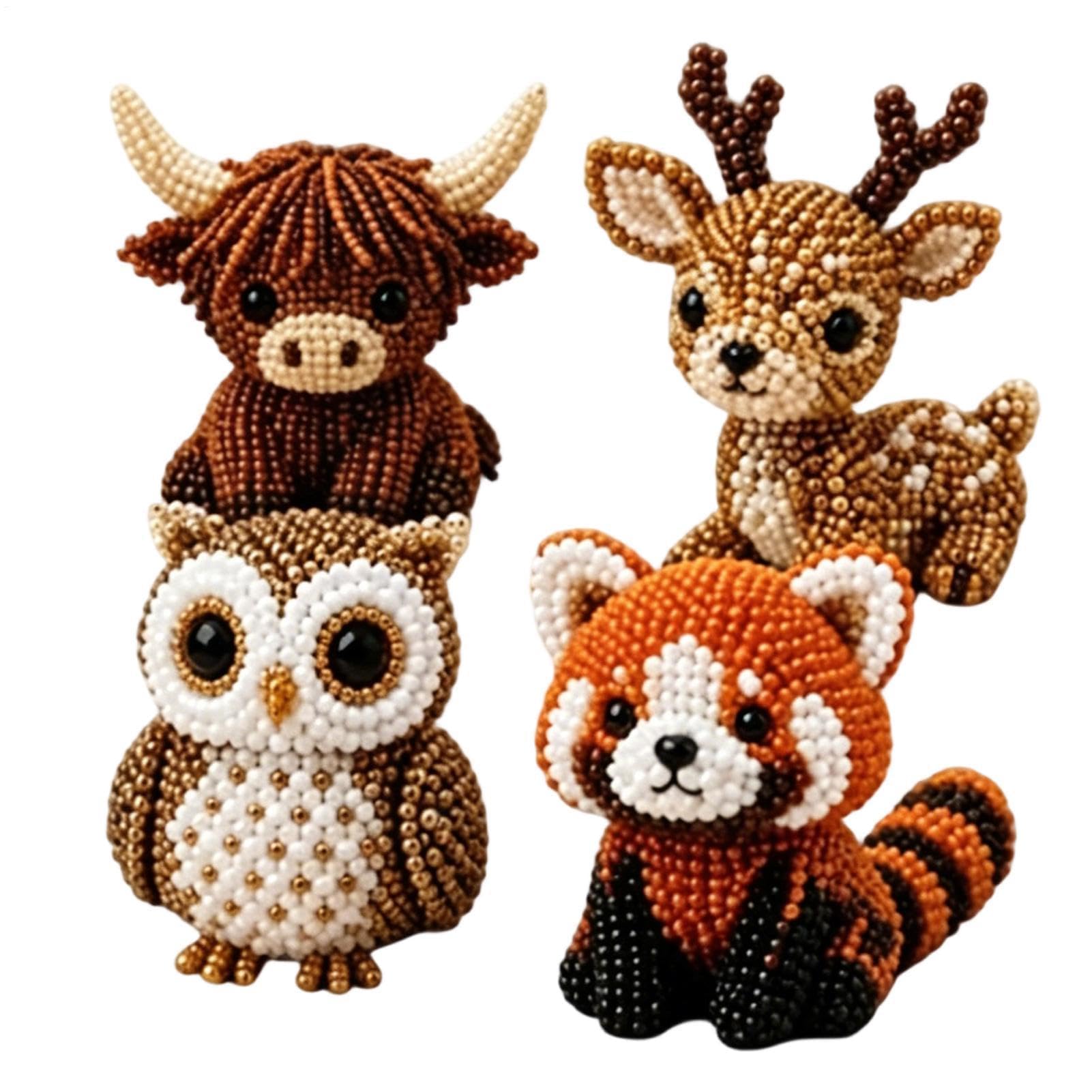 Set de Animales con Abalorios, Kit for Hacer Cuentas de Animales, Kits en 3D con Instrucciones for Manualidades(A)