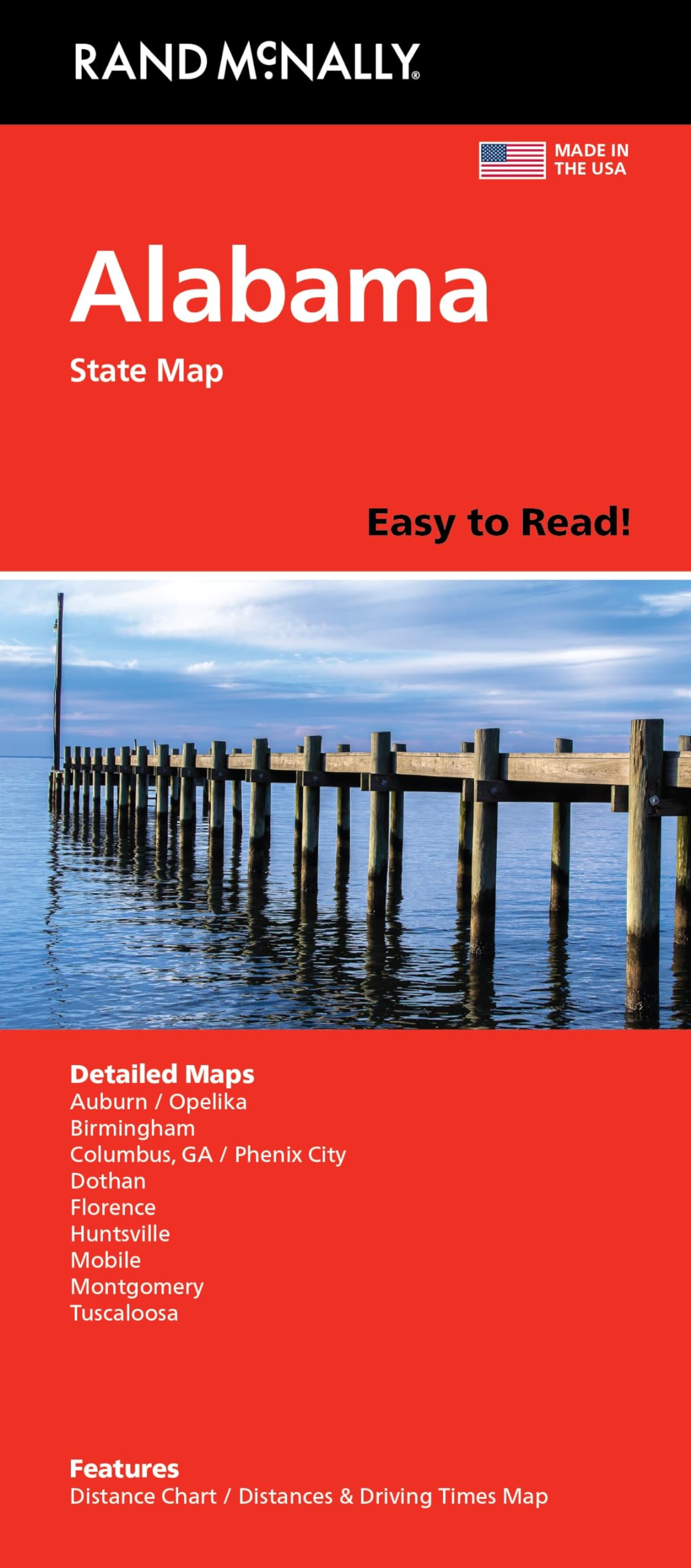 Rand McNally Easy to Read: Alabama State Map