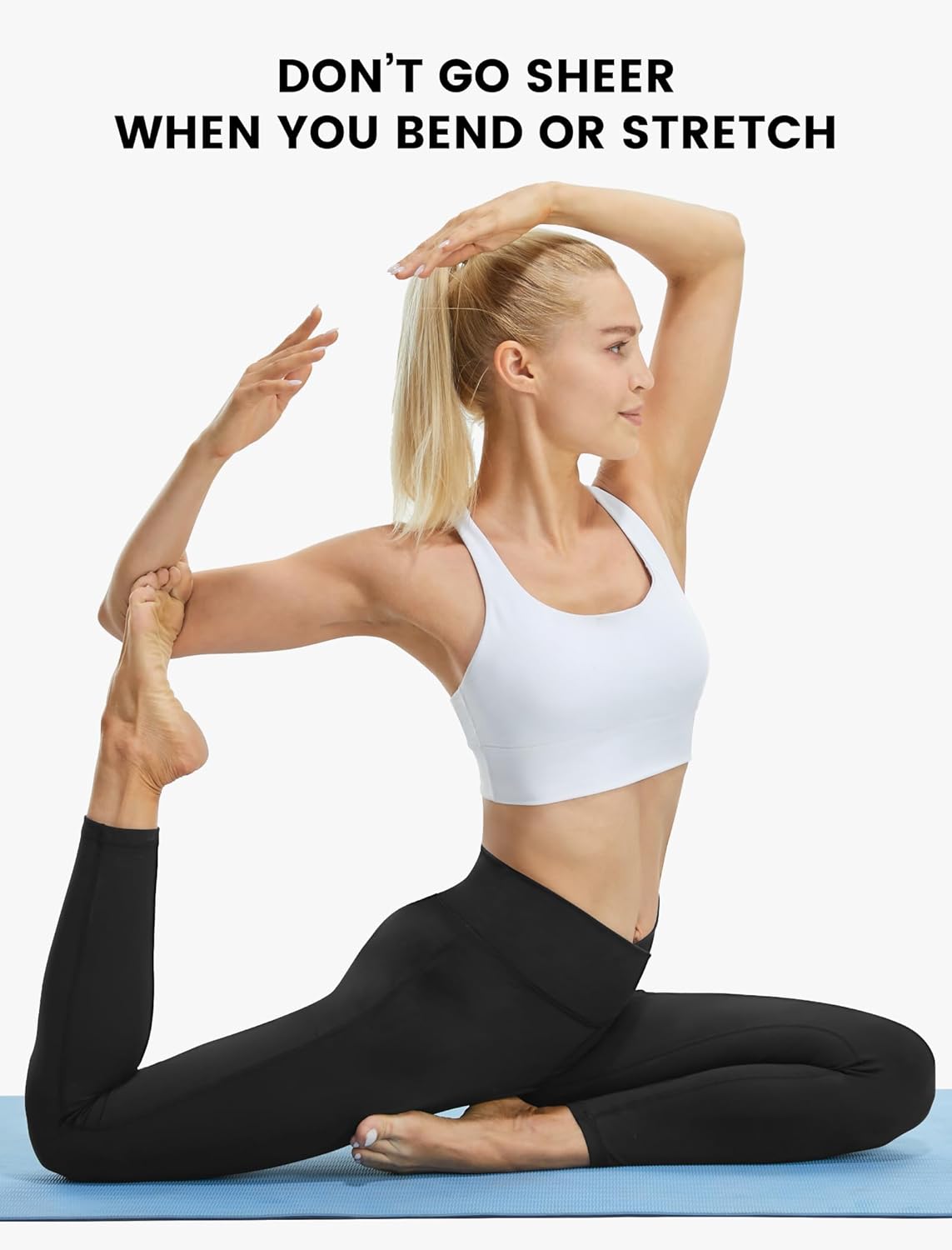 Leggings for Women High Waist V Crossover, Buttery Soft Tummy Control Workout Running Yoga Pants - Image 4