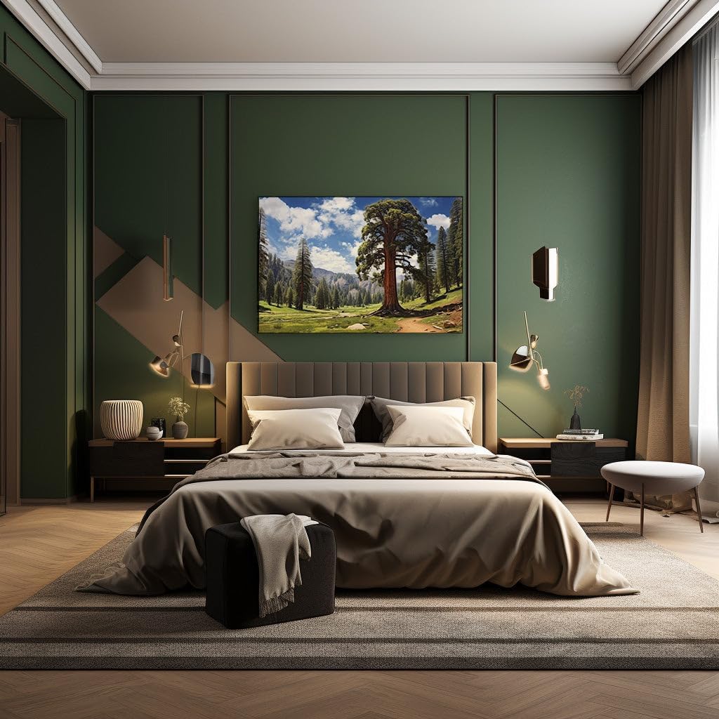 Canvas for Living room. Journey to the Forest Giant - Discovering Nature's Majestic Monolith, 27 x 18 inch Canvas Wall Art - Modern Home Decor