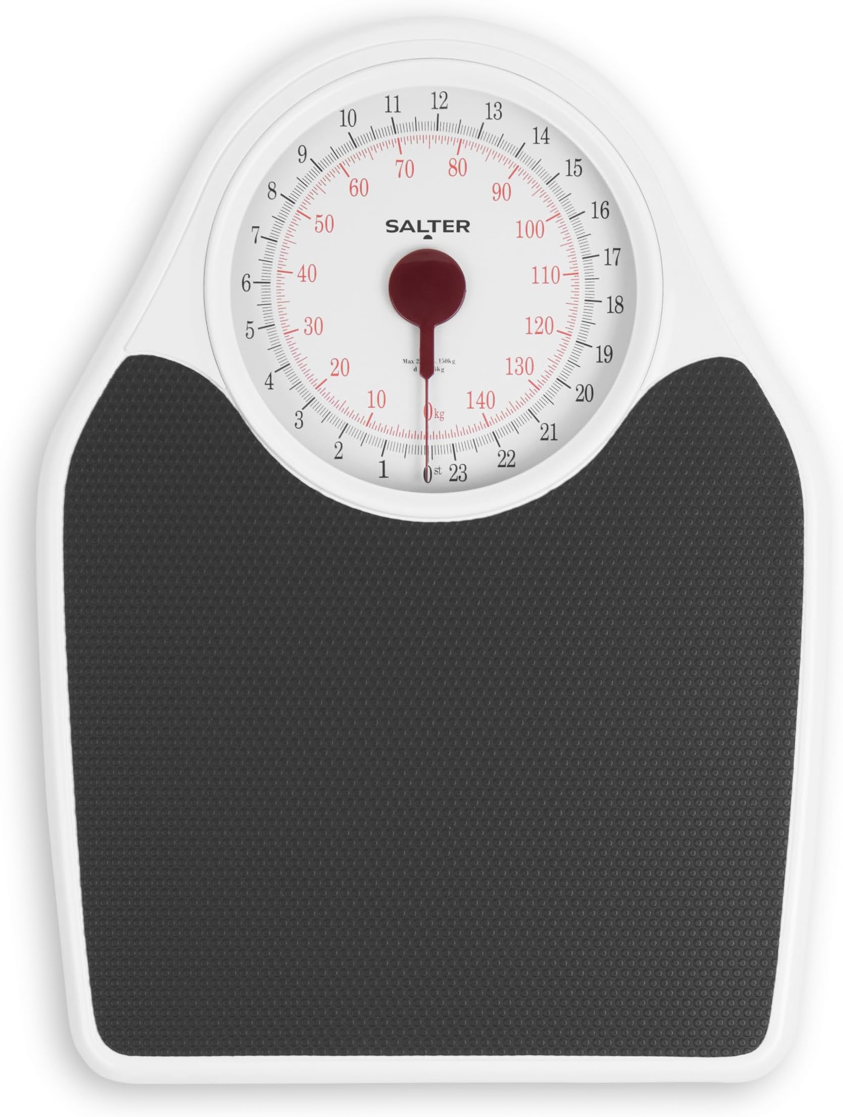 Salter 145 BKDR Doctor Style Bathroom Scale - Mechanical Weighing Scales For Body Weight, Easy Read Dial & Rotating Pointer, Large Platform With Non-Slip Mat, Weighs Up To 150 kg/ 23 st 7 lbs