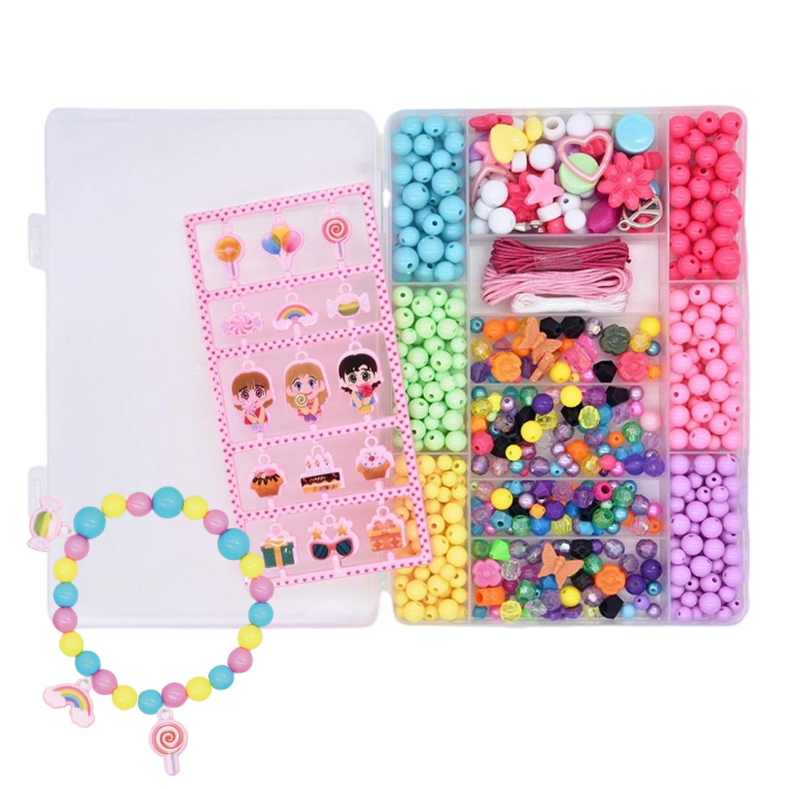 Cuentas para pulseras de la amistad con kit de manualidades creativas para niños 8