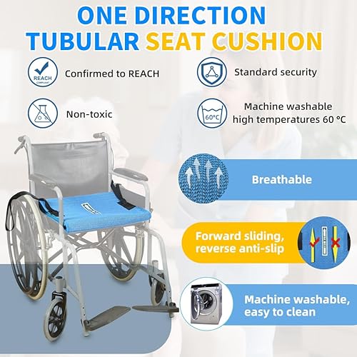 Miniatura 2 de Accesorios para sillas de ruedassillas, cojín de asiento antideslizante con asas, almohadilla de soporte de oficina, hoja deslizante tubular de una
