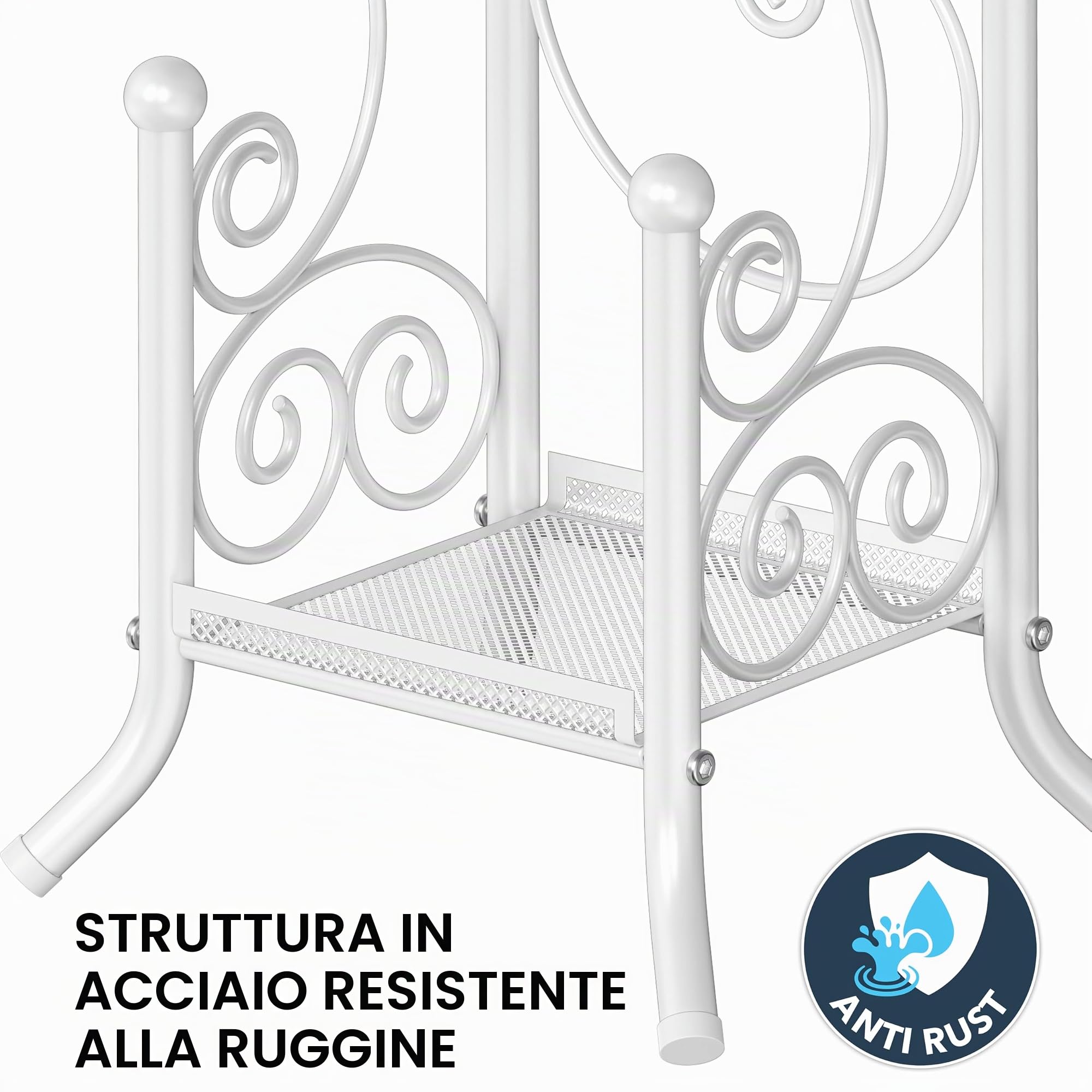 Simple Houseware Portarotolo di carta igienica in stile inglese con ripiano, bianco