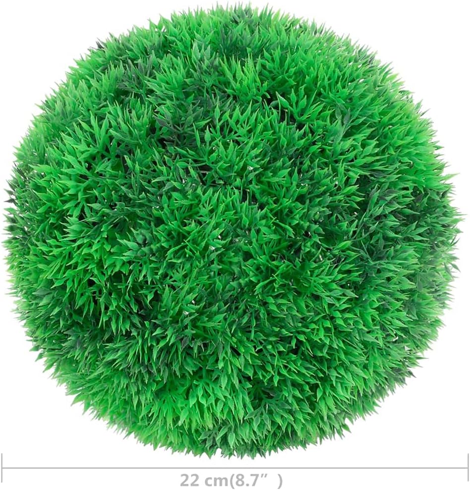 vidaXL Fake Plant 2 Pcs, Faux Boxwood Ball for Garden Decor, Artificial Boxwood Plant Ball Shaped for Planter, Boxwood Ball Artificial Plant, 8.7"